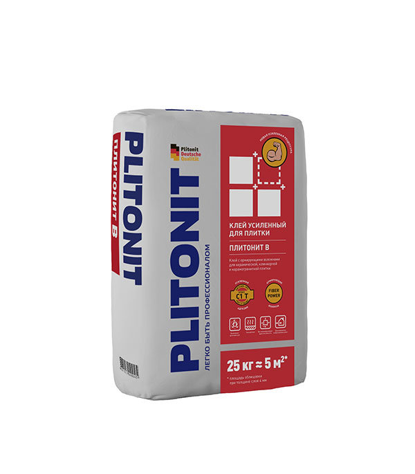 Плиточный клей Plitonit В серый 25 кг