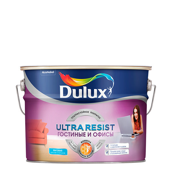 Краска Dulux Ultra Resist моющаяся 9 л